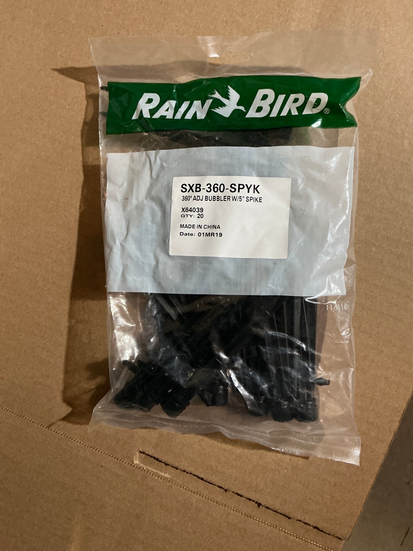 360 Adj Bubbler w/5" Spike Bag of 20