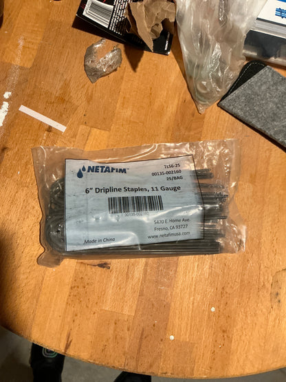 Netafim TLS6-25 6" Dripline Staples Bag of 25